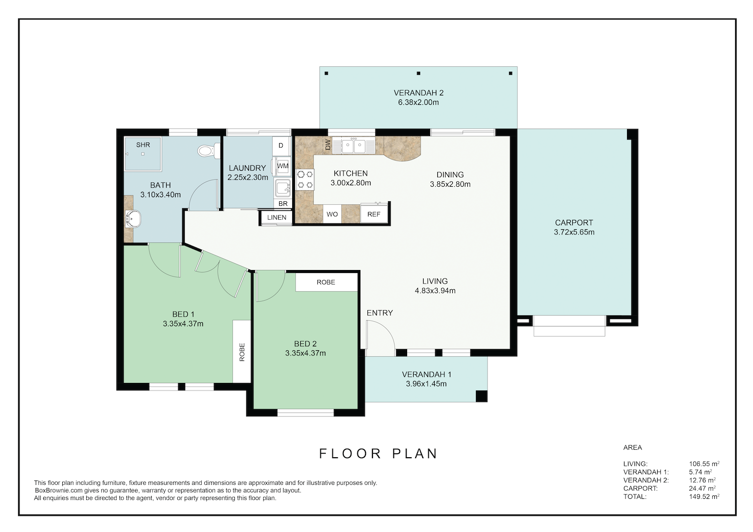 Single Occupancy Whole 2 Bedroom Villa in Elizabeth Grove — Floorplan 1
