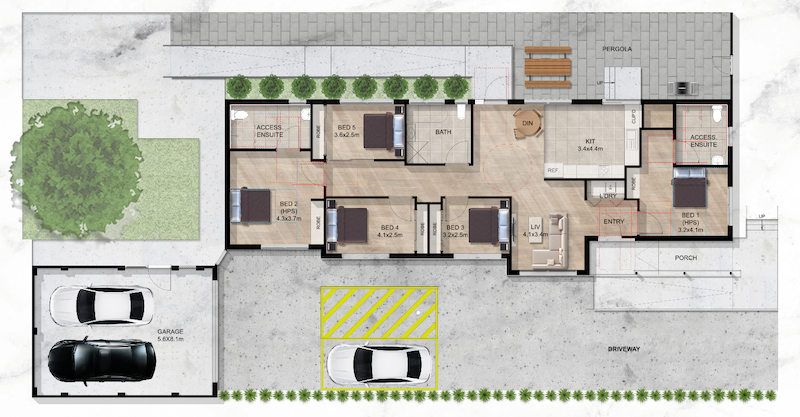 Live in the Heart of Berwick — A Convenient and Calm HPS SDA Home — Floorplan 1