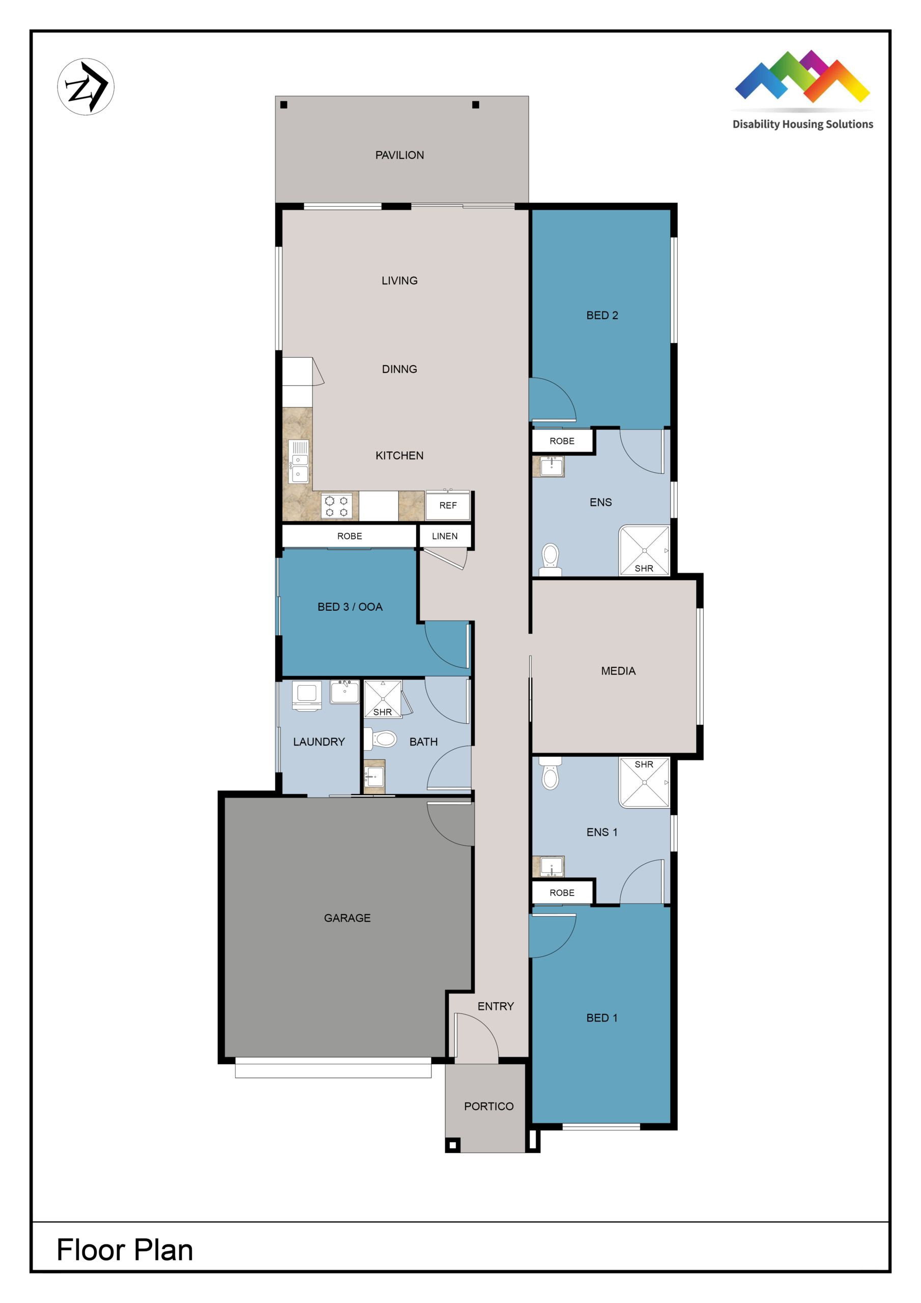 REDLAND BAY QLD – HIGH PHYSICAL SUPPORT HOUSE — Floorplan 1