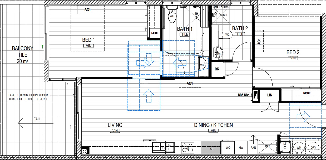 Ocean View Apartments, Wynnum — Floorplan 1