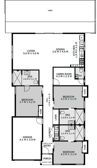 Stunning New Platinum SDA Home – Christie Downs, SA — Floorplan 1