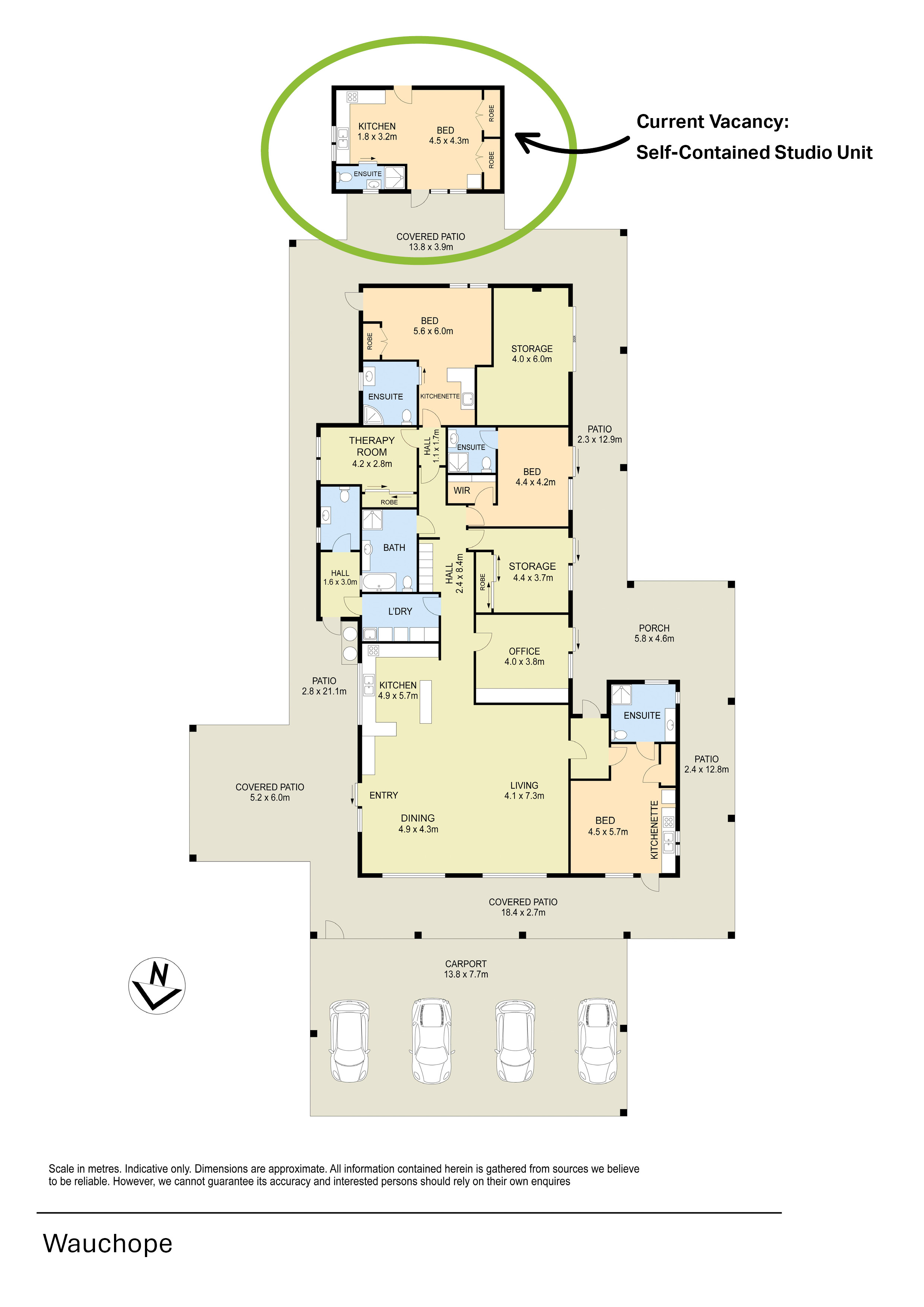 King Creek Wauchope - Self Contained Studio with Complex Behaviour Support — Floorplan 1