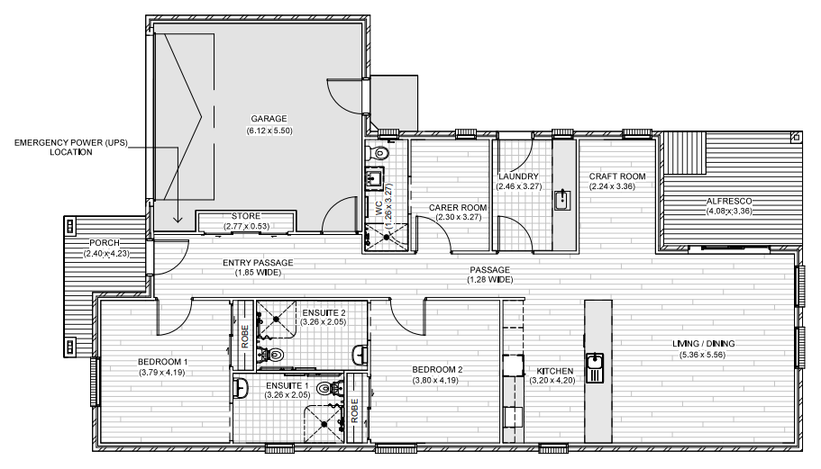 High Physical Support, 2 SDA Bedroom House, 1 Vacancy — Floorplan 1