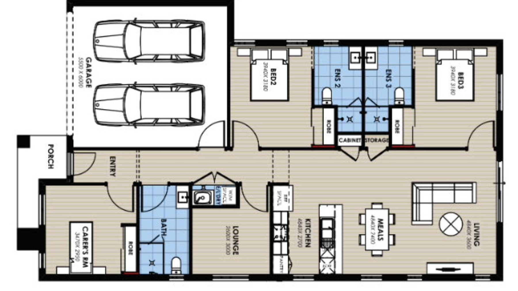 SDA IL 2 Bedroom House plus OOA Armstrong Creek, Vic 244 — Floorplan 1