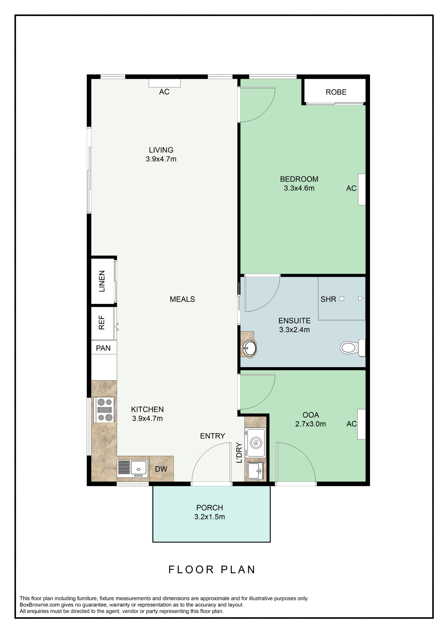 1 Bedroom Villas, Moe — Floorplan 1