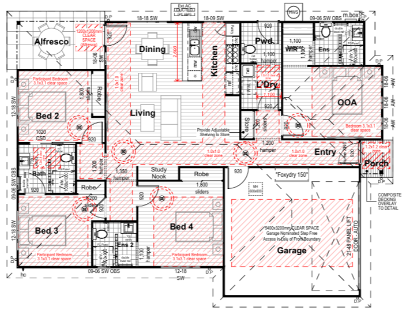 4 BR Improved Livability Home OOA- Torquay, Hervey Bay — Floorplan 1