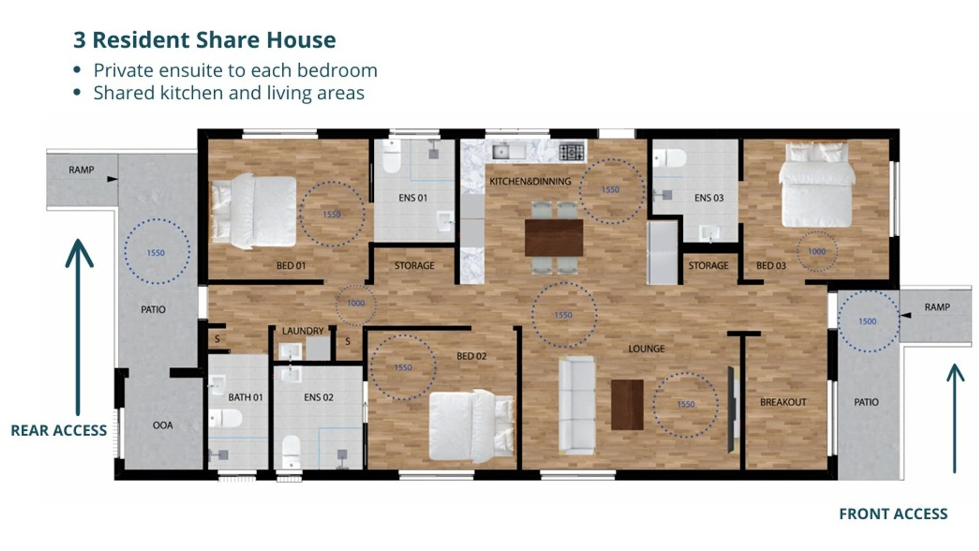 Modern Specialist Disability Accommodation 'Improved Liveability' home in Mascot — Floorplan 1