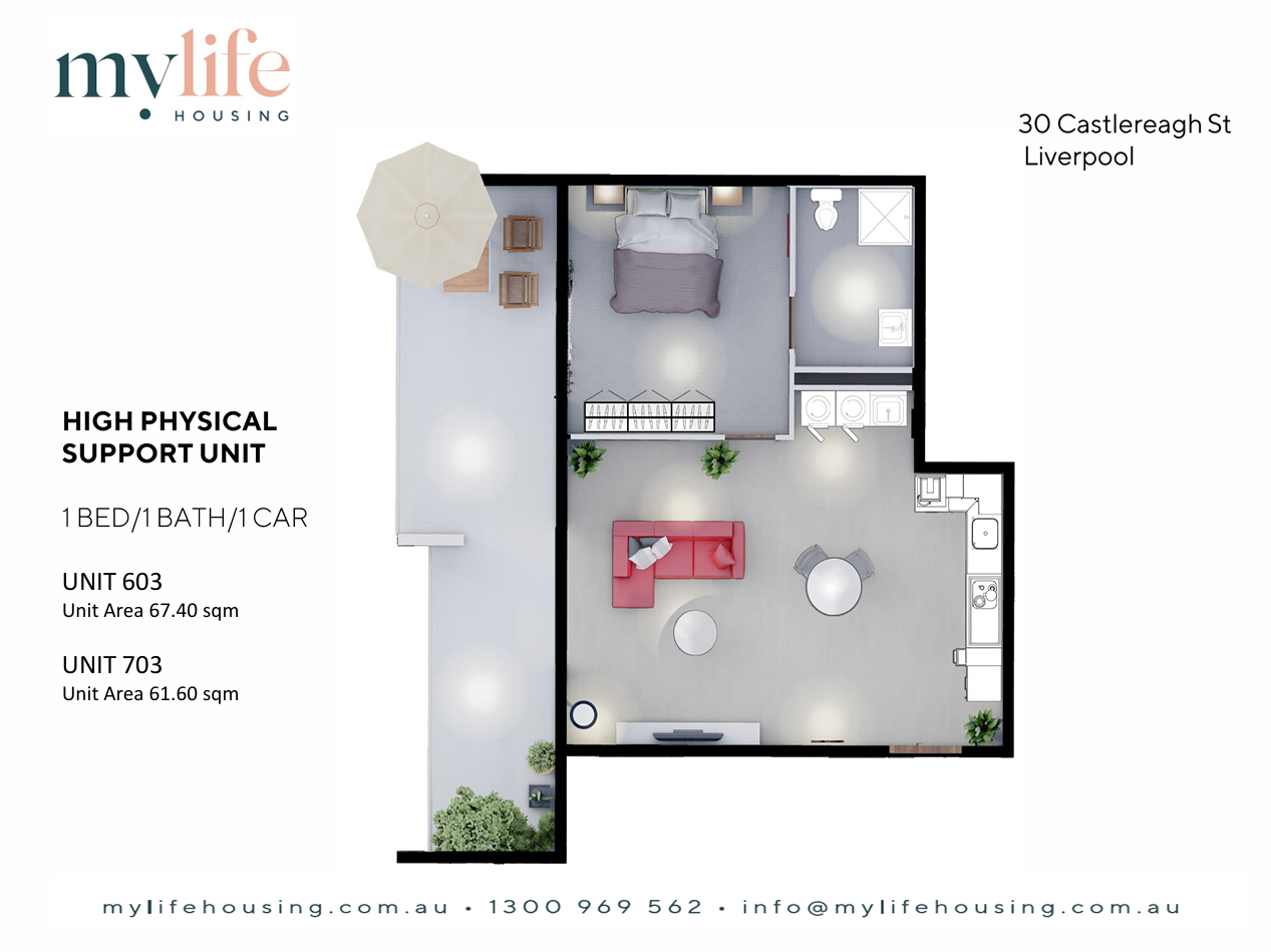 Architecturally Designed HPS 1 & 2-Bedroom SDA Apartments in Liverpool — Floorplan 2