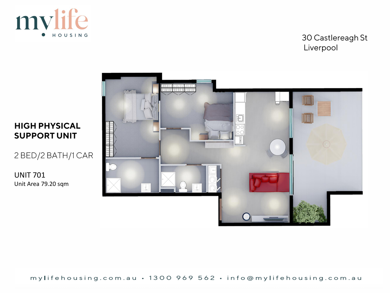 Architecturally Designed HPS 1 & 2-Bedroom SDA Apartments in Liverpool — Floorplan 3