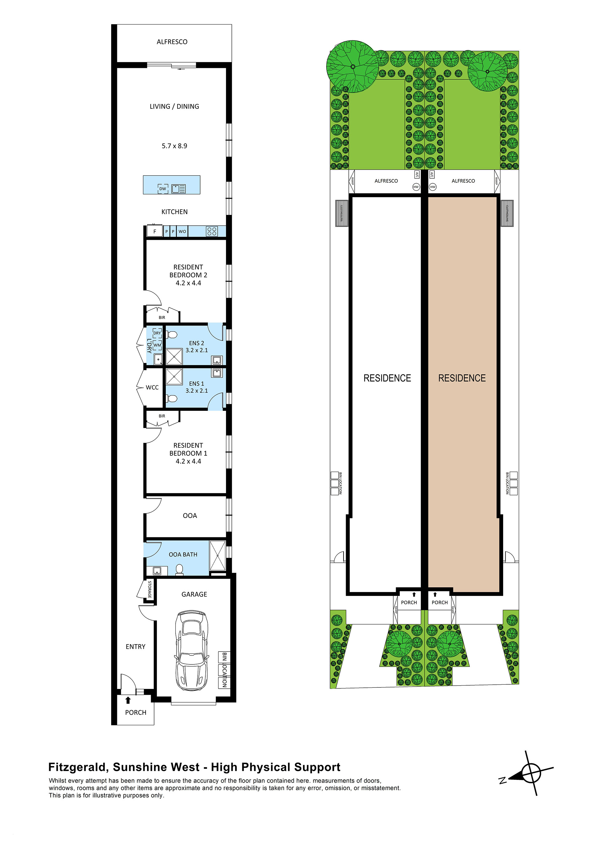 Bright Home Beside Green Reserve 2 Bed/2 Bath (+OOA) HPS — Floorplan 1
