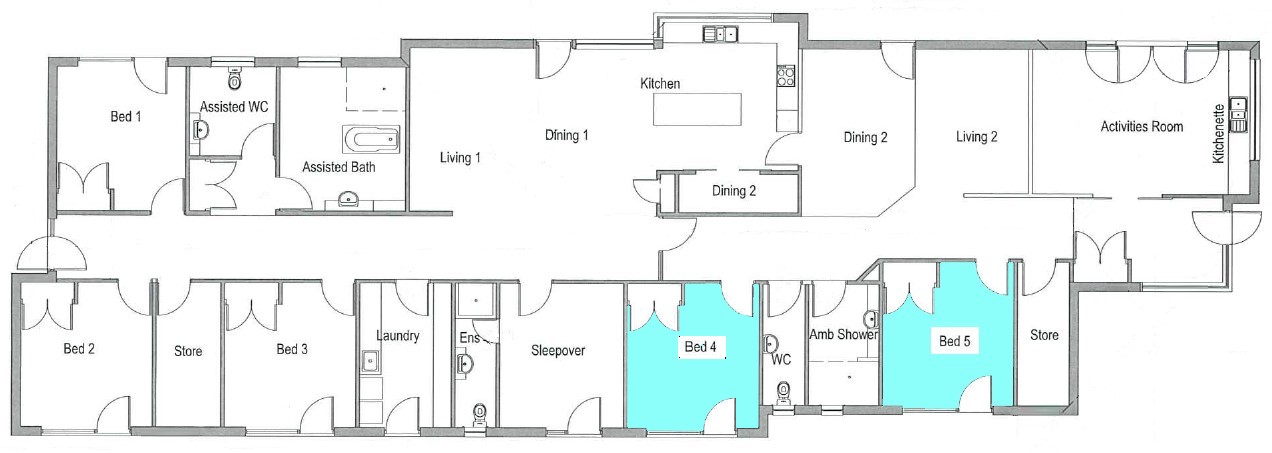 Two vacancies in a five bedroom High Physical Support house in Strathdale — Floorplan 1