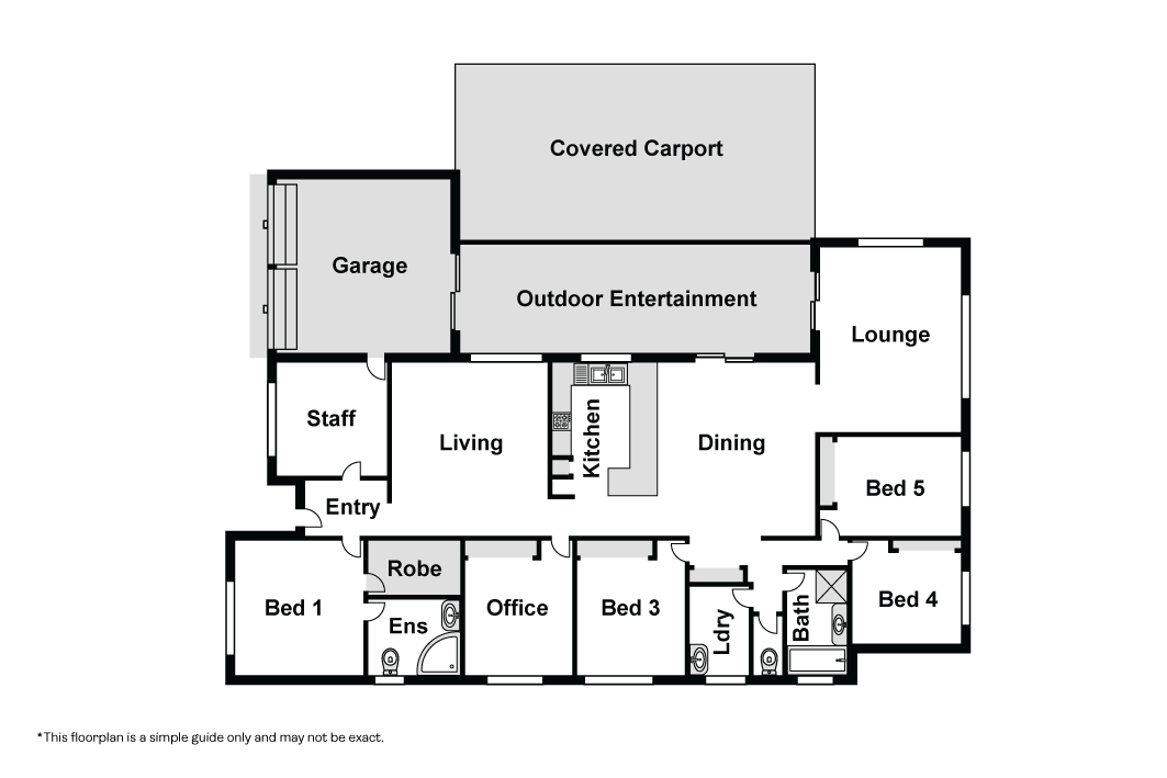 Crestmead charm: quiet 5-bedroom home with two lounges and BBQ area — Floorplan 1