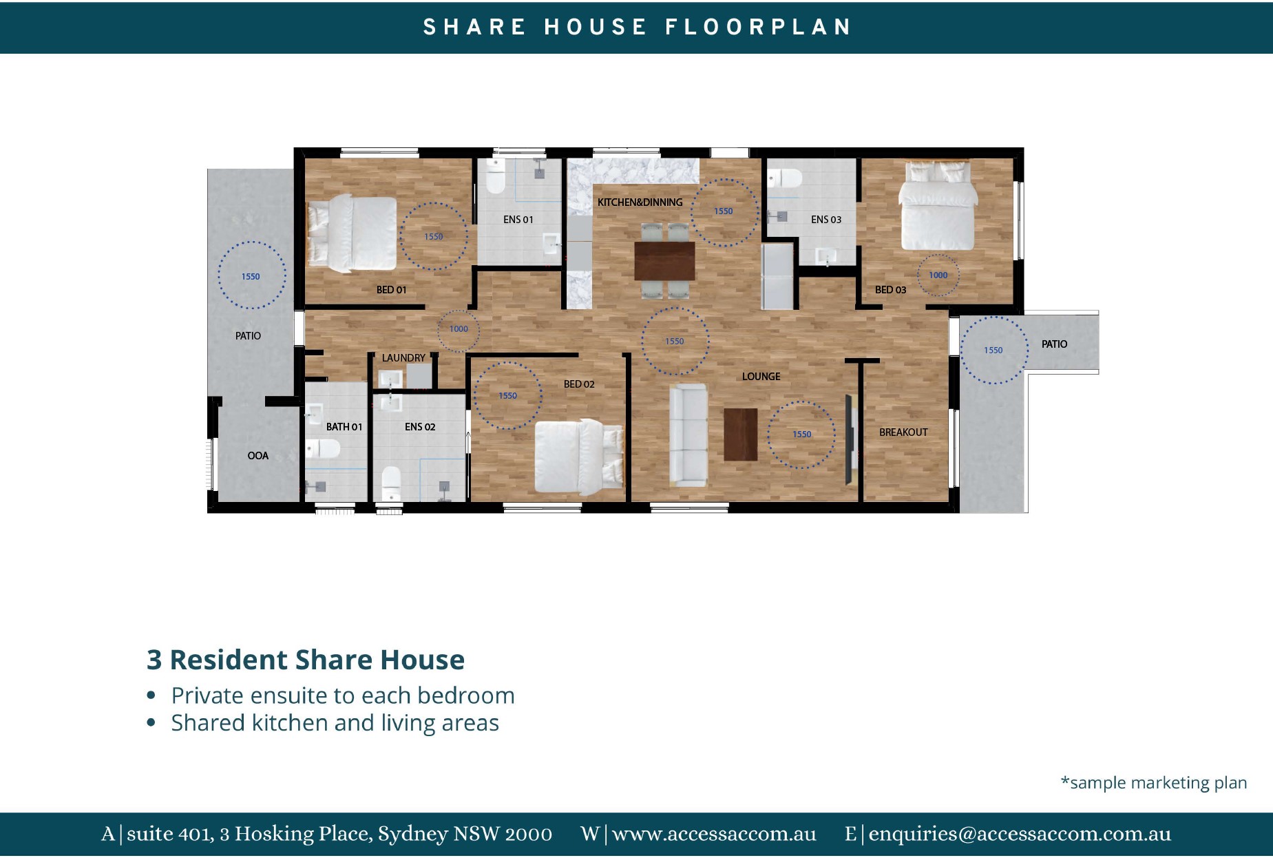 Premium Shared Living in Mascot! — Floorplan 1