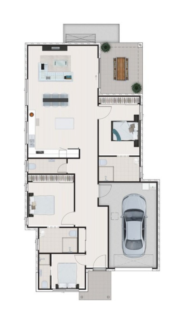 2 SDA Rooms (HPS) + OOA, in Blacks Beach! — Floorplan 1
