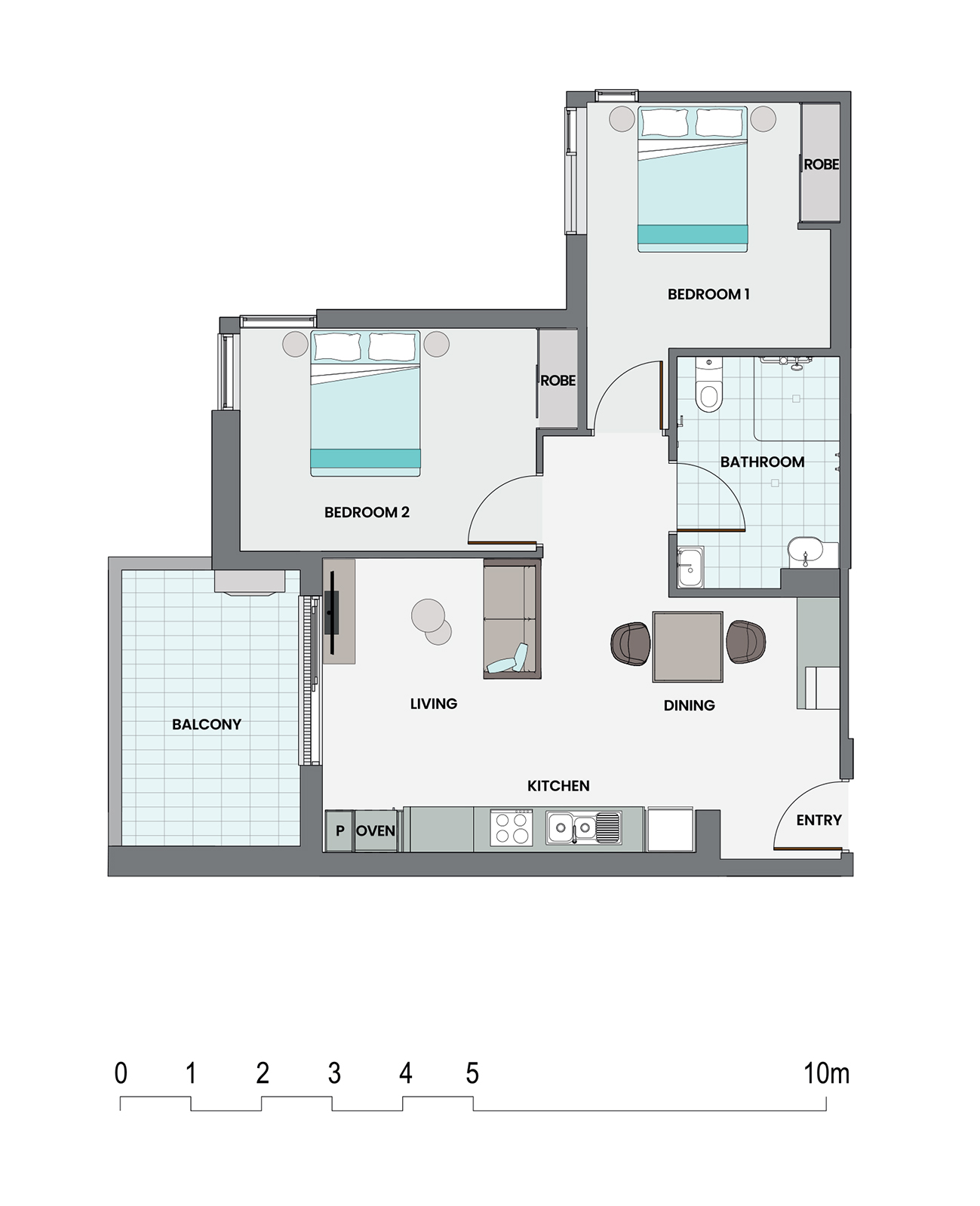 BRAND-NEW 2-Bedroom SDA Apartments in mixed-tenure complex, Liverpool — Floorplan 1