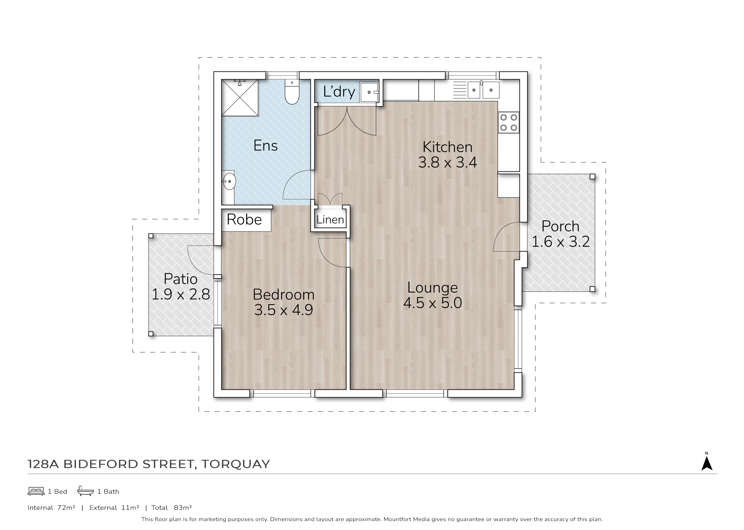 Brand New 1-Bedroom Villa for Independent Living - Torquay — Floorplan 1