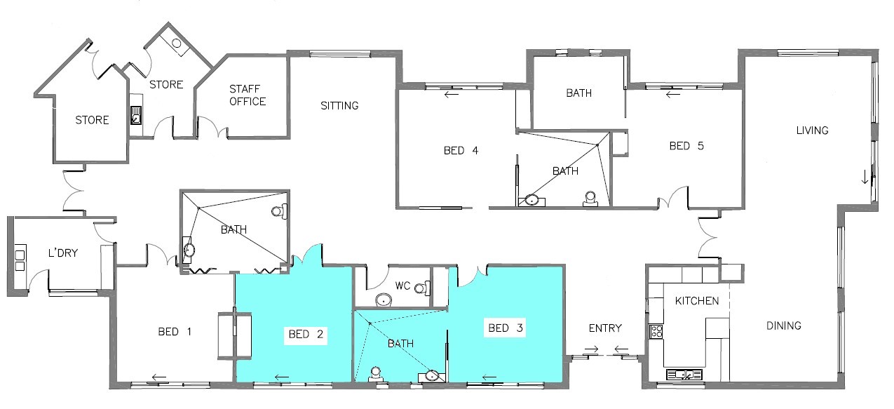 High Physical Support vacancy in Thornbury property with community garden — Floorplan 1