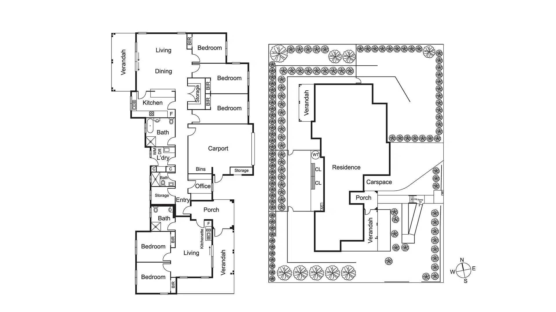 Wyong - shared 3-bedroom house and 2-bedroom unit — Floorplan 1