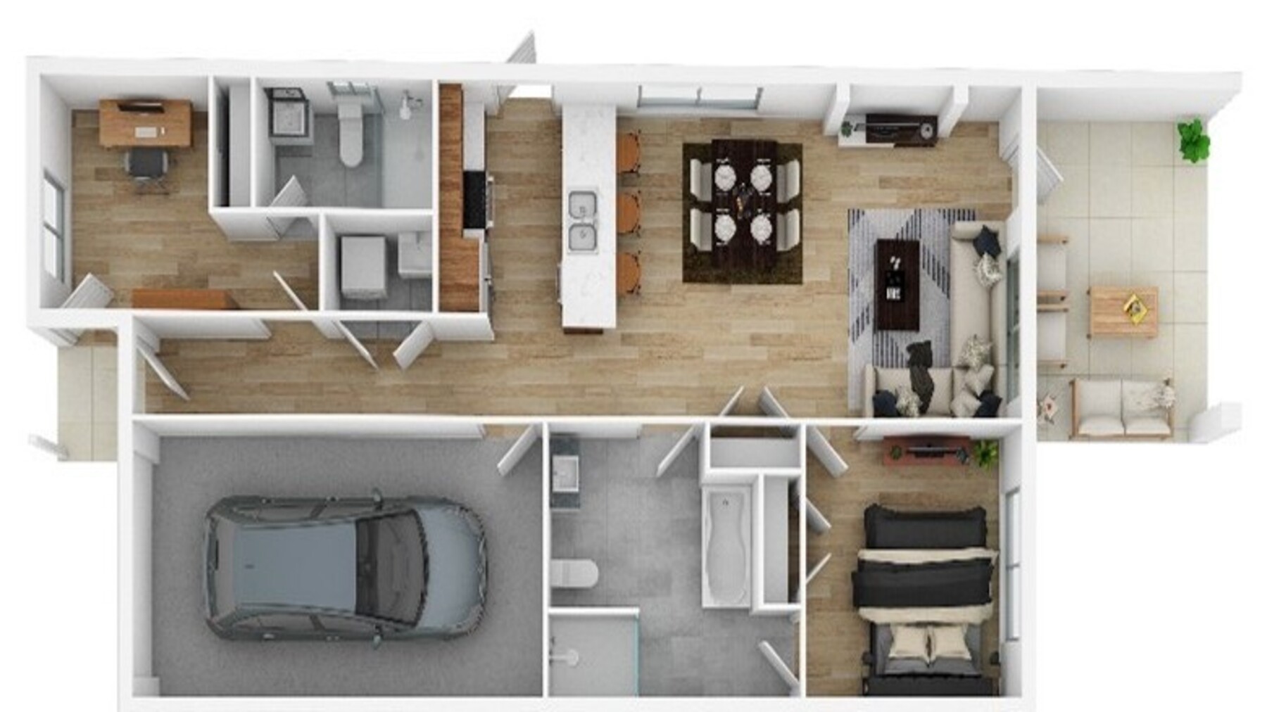 SDA Robust 1 Bedroom Villa plus OOA Currajong, Qld 253 — Floorplan 1
