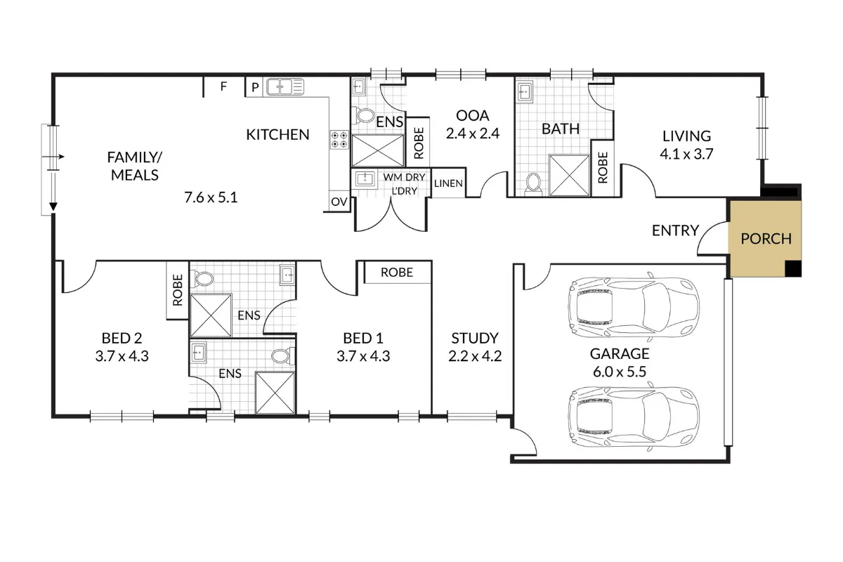 Tarneit 46 | High Physical Support 2-Residents — Floorplan 1