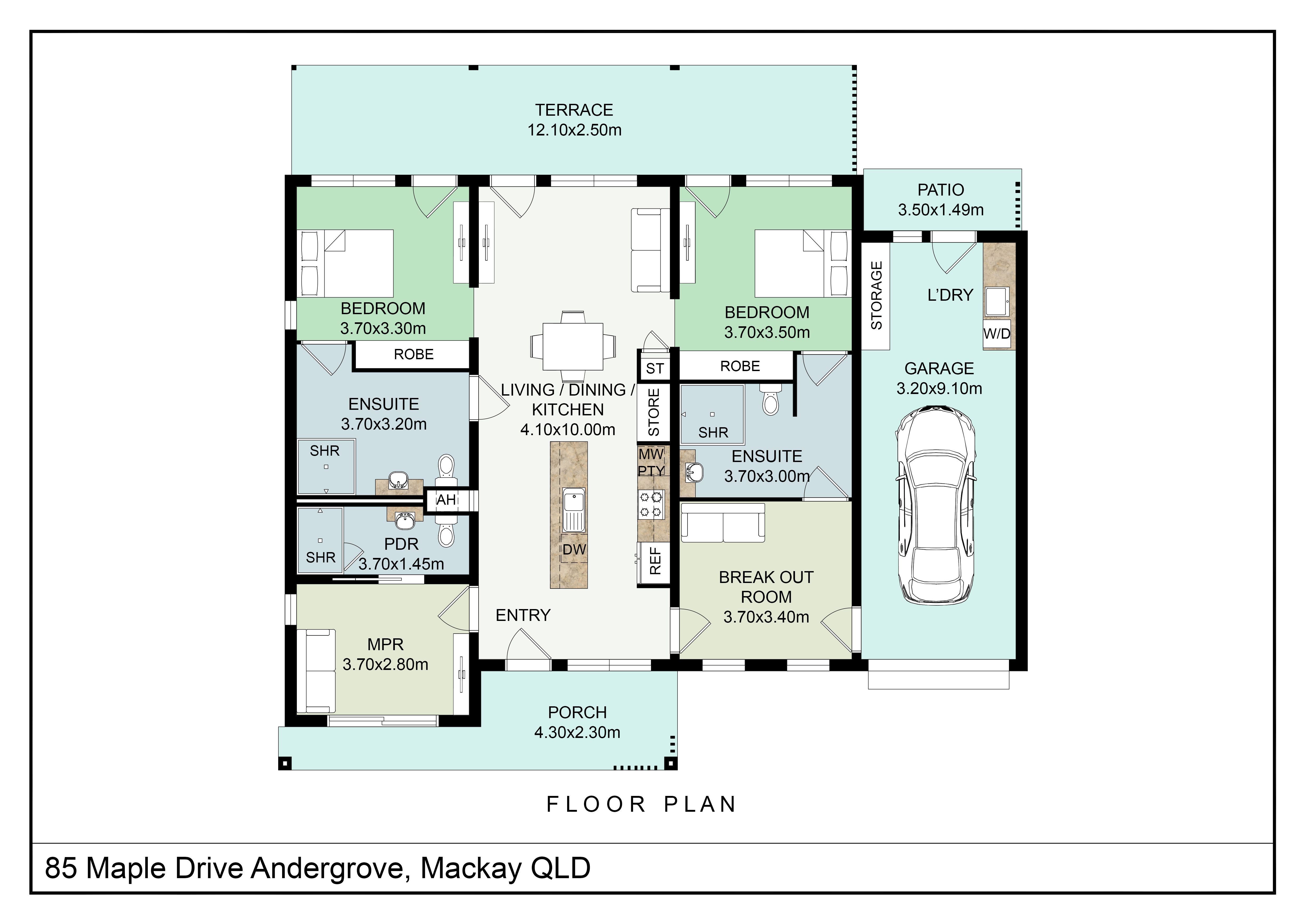 Andergrove, Mackay - 1 x 3 bed House (HPS) — Floorplan 4