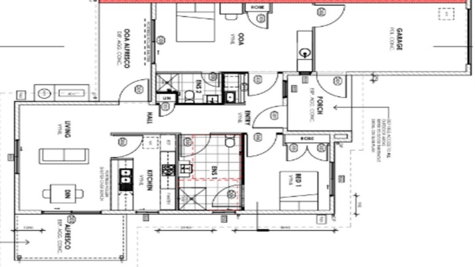 SDA Robust 1 Bedroom Villa plus OOA Nome, Qld 246 — Floorplan 1
