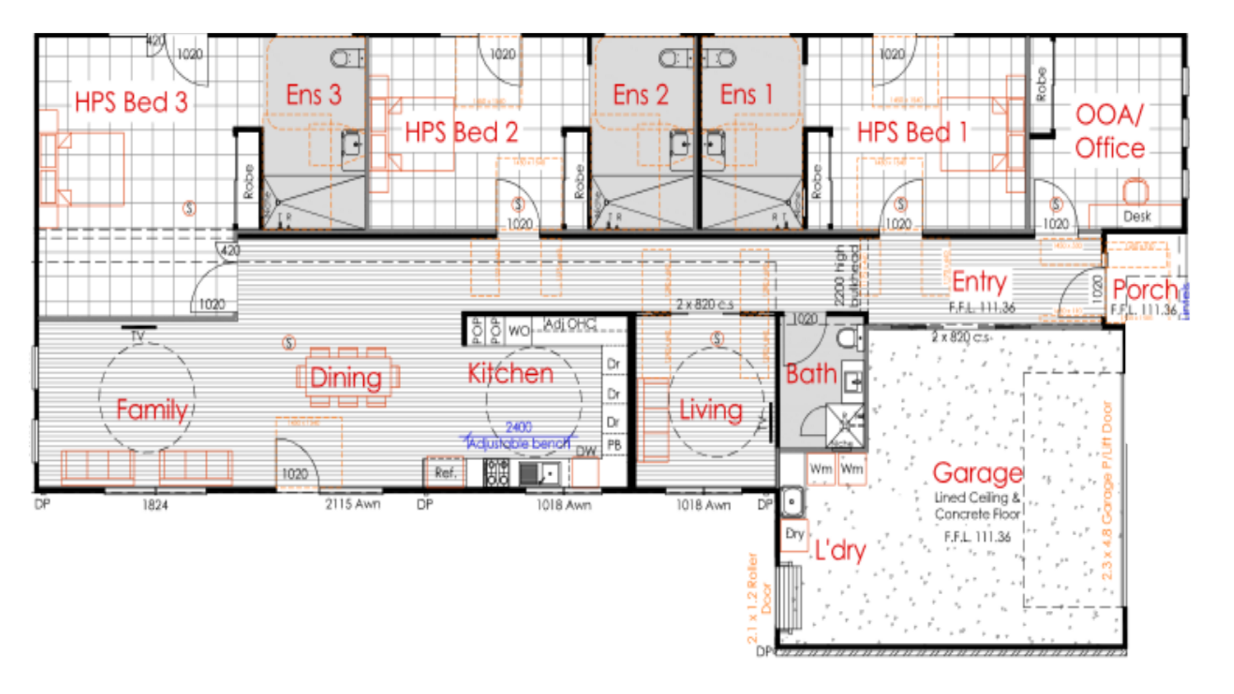 SDA HPS 3 Bedroom House plus OOA Shepparton, Vic  191 — Floorplan 1