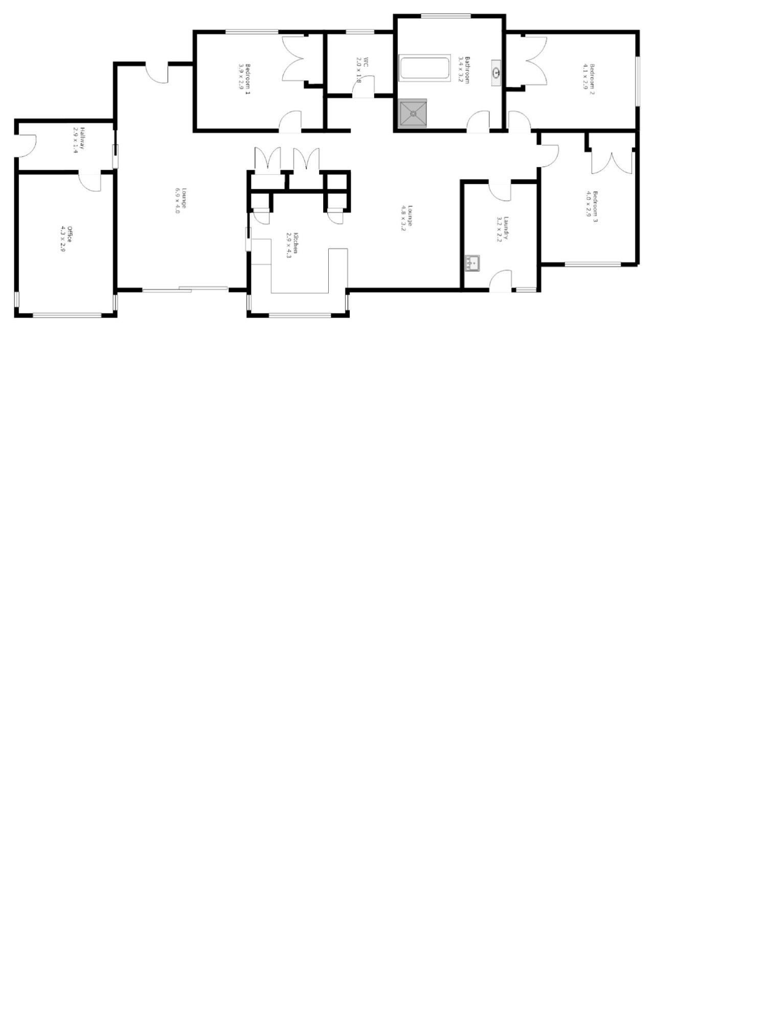 Quiet home in Sunshine — Floorplan 1