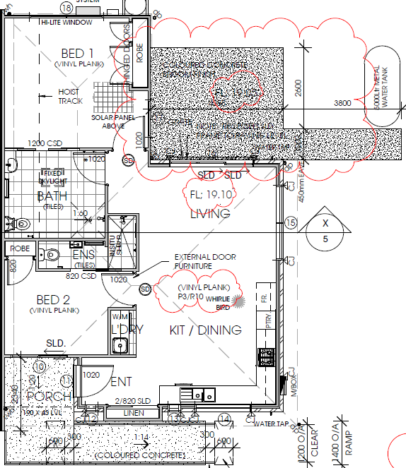 High Physical Support or Robust, 2 Bedroom SDA Villa, 1 Participant — Floorplan 1