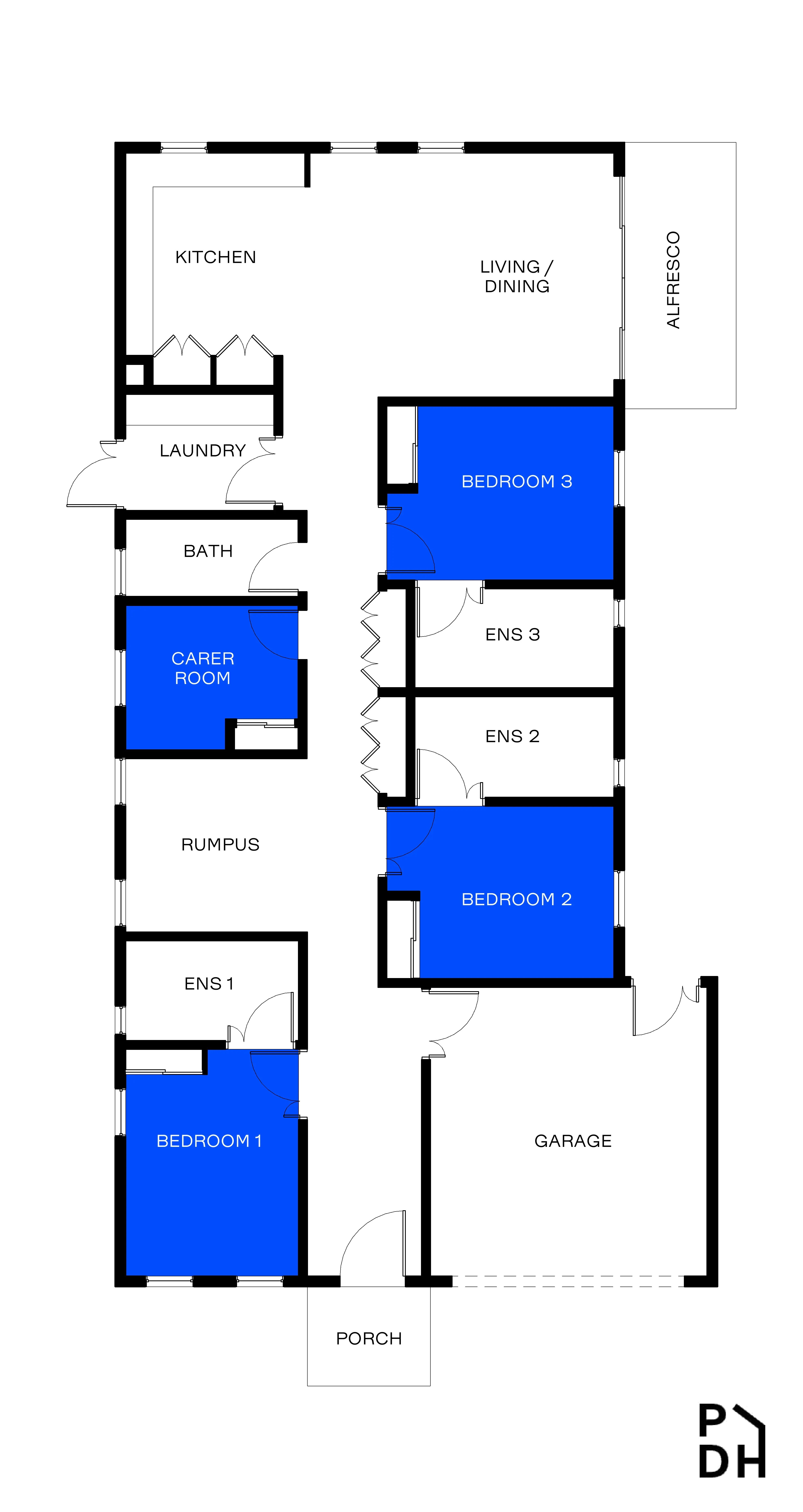 Ferntree Gully - SDA - High Physical Support - House - 3 Residents — Floorplan 1