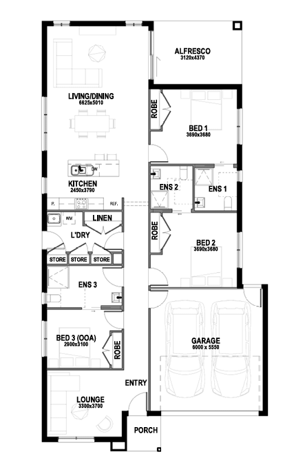 SDA IL 2 Bedroom House plus OOA Clyde North, Vic  136 — Floorplan 1