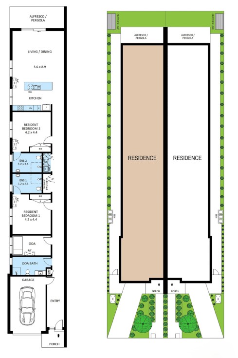 Bonbeach –2 x 2 Bedroom HPS/FA/IL Home — Floorplan 1