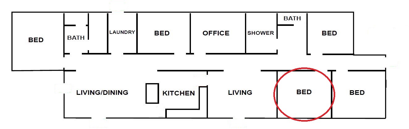 One vacancy in a five-bedroom home in Werribee. — Floorplan 1