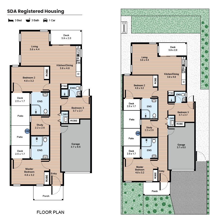 BRAND NEW SDA HOME 2 RESIDENTS WITH OOA, BRING YOUR OWN SUPPORTS! — Floorplan 1