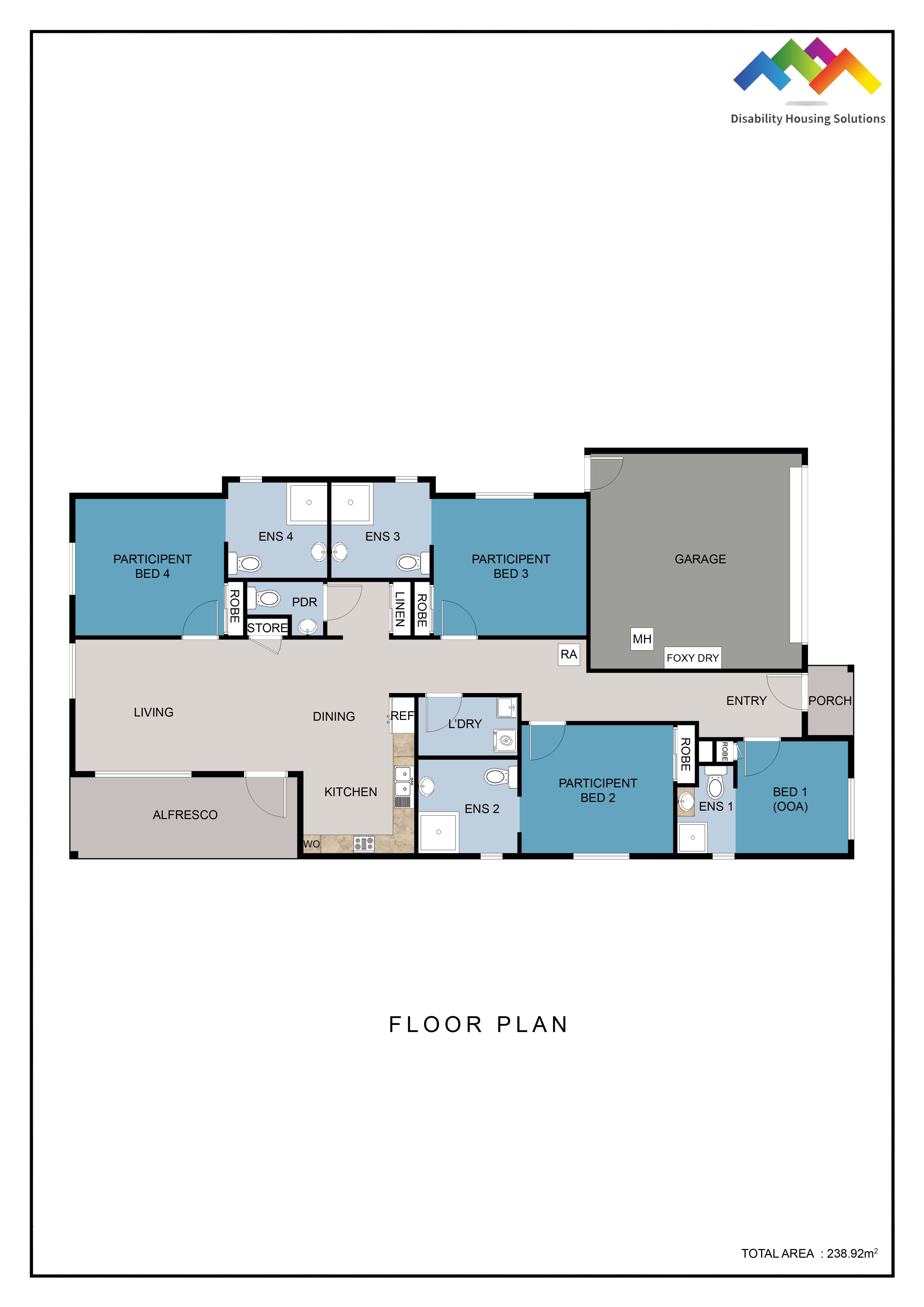 GLENVALE, QLD - HIGH PHYSICAL SUPPORT HOUSE (LOOKING FOR A CO-TENANT) — Floorplan 1