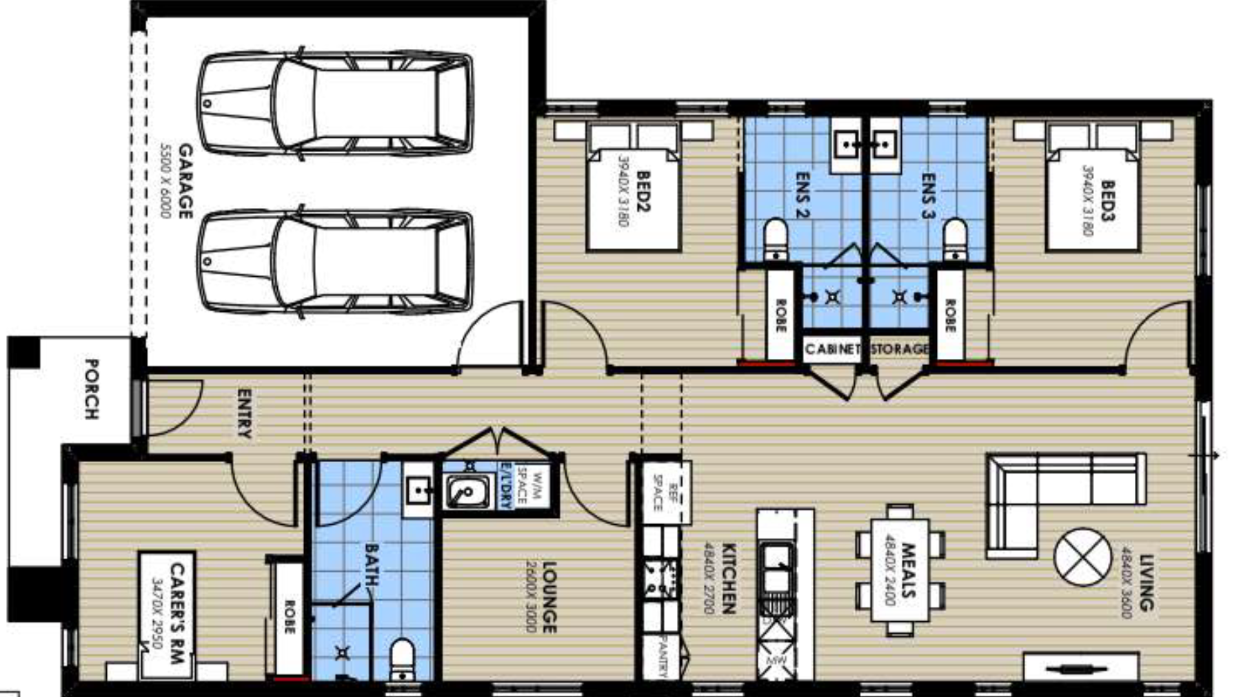 SDA IL 2 Bedroom House plus OOA Winter Valley, Vic | 262 — Floorplan 1