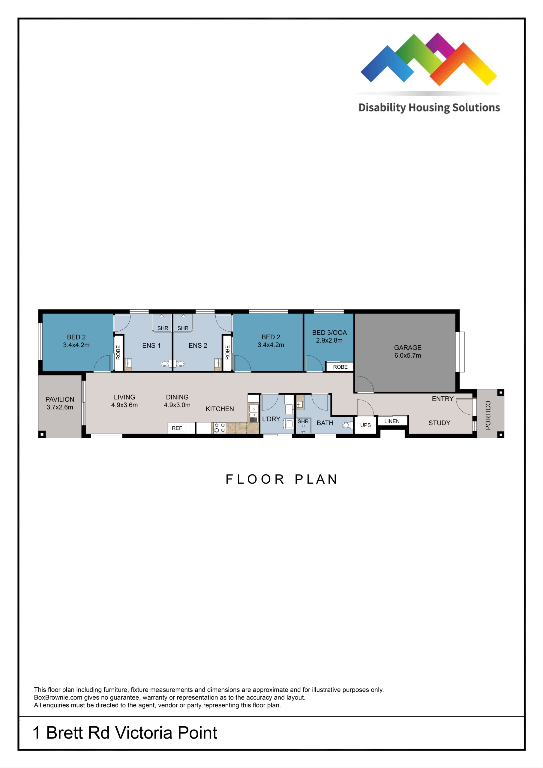 VICTORIA POINT QLD – HIGH PHYSICAL SUPPORT HOUSE — Floorplan 1