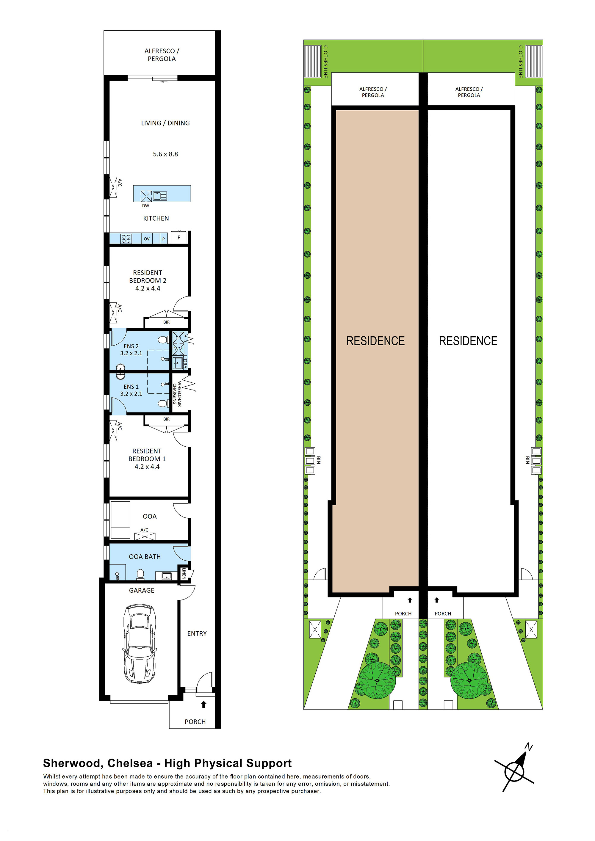 2 Bed High Physical Support House Just Moments From Chelsea Beach! — Floorplan 1