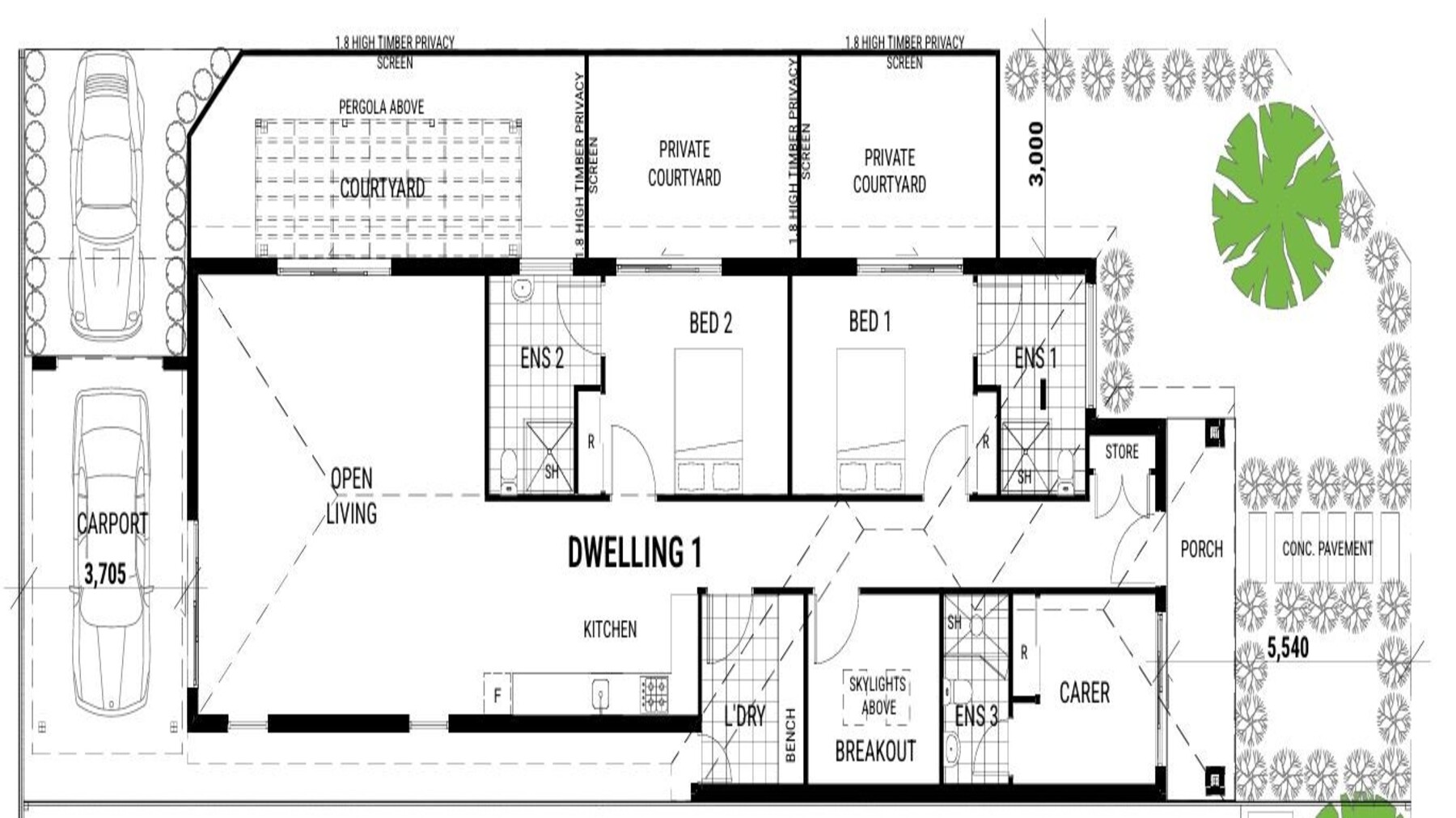 SDA HPS 2 Bedroom House plus OOA Frankston, Vic  105 — Floorplan 1