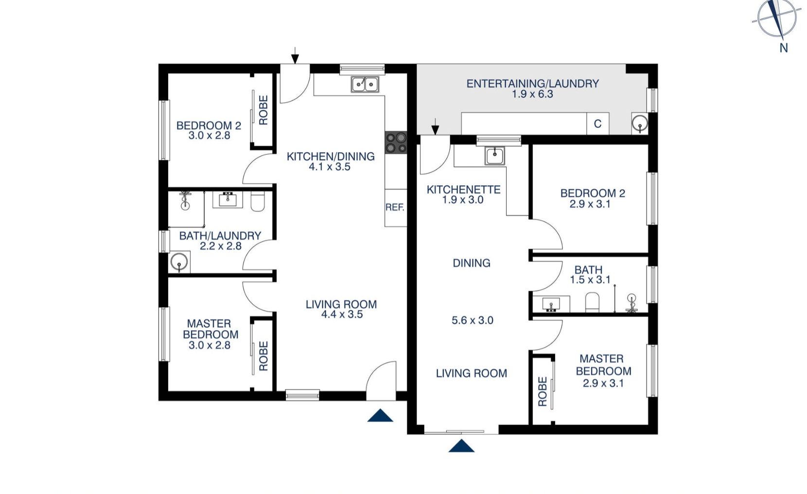 Private Living in Community Dwelling - Cambridge Park! — Floorplan 1