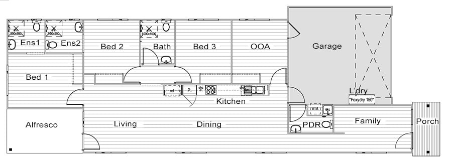 Robust Holmview 2 Bed, 3 Bath + OOA — Floorplan 1
