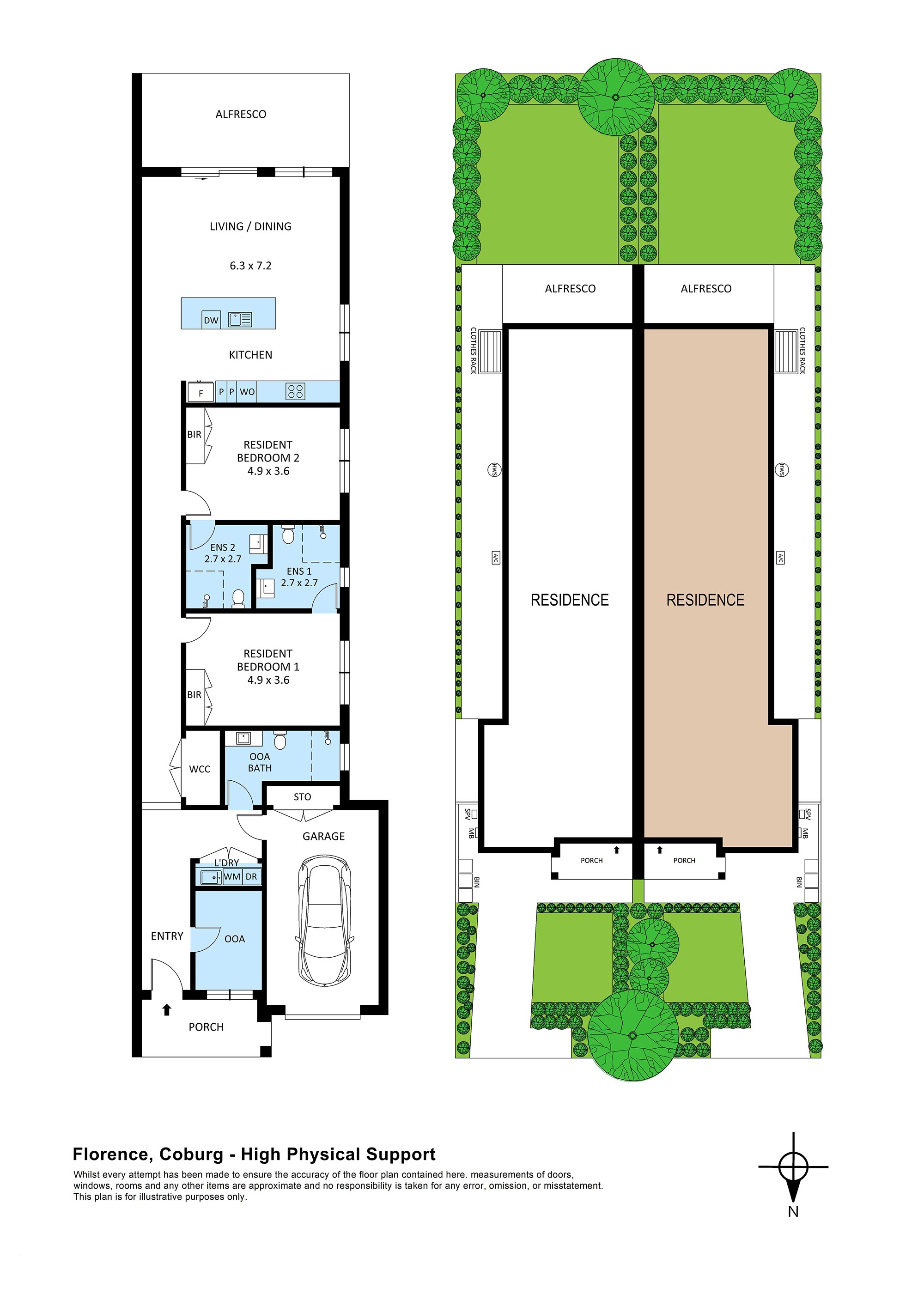 Secure Your Inner-Suburb Place 2 Bed/2 Bath (+OOA) HPS — Floorplan 1