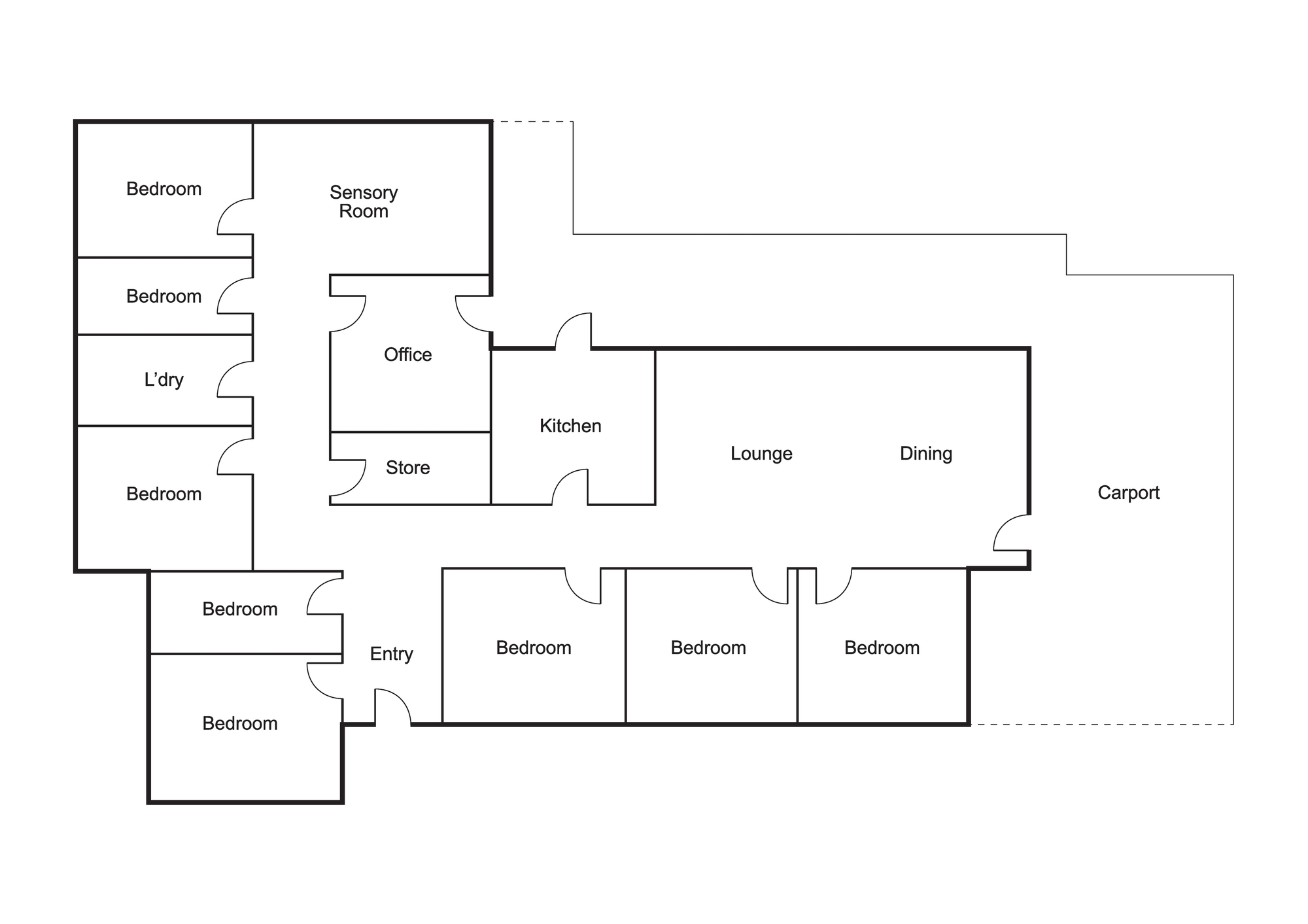 Beacon Hill - modern, shared 5-bedroom home — Floorplan 1