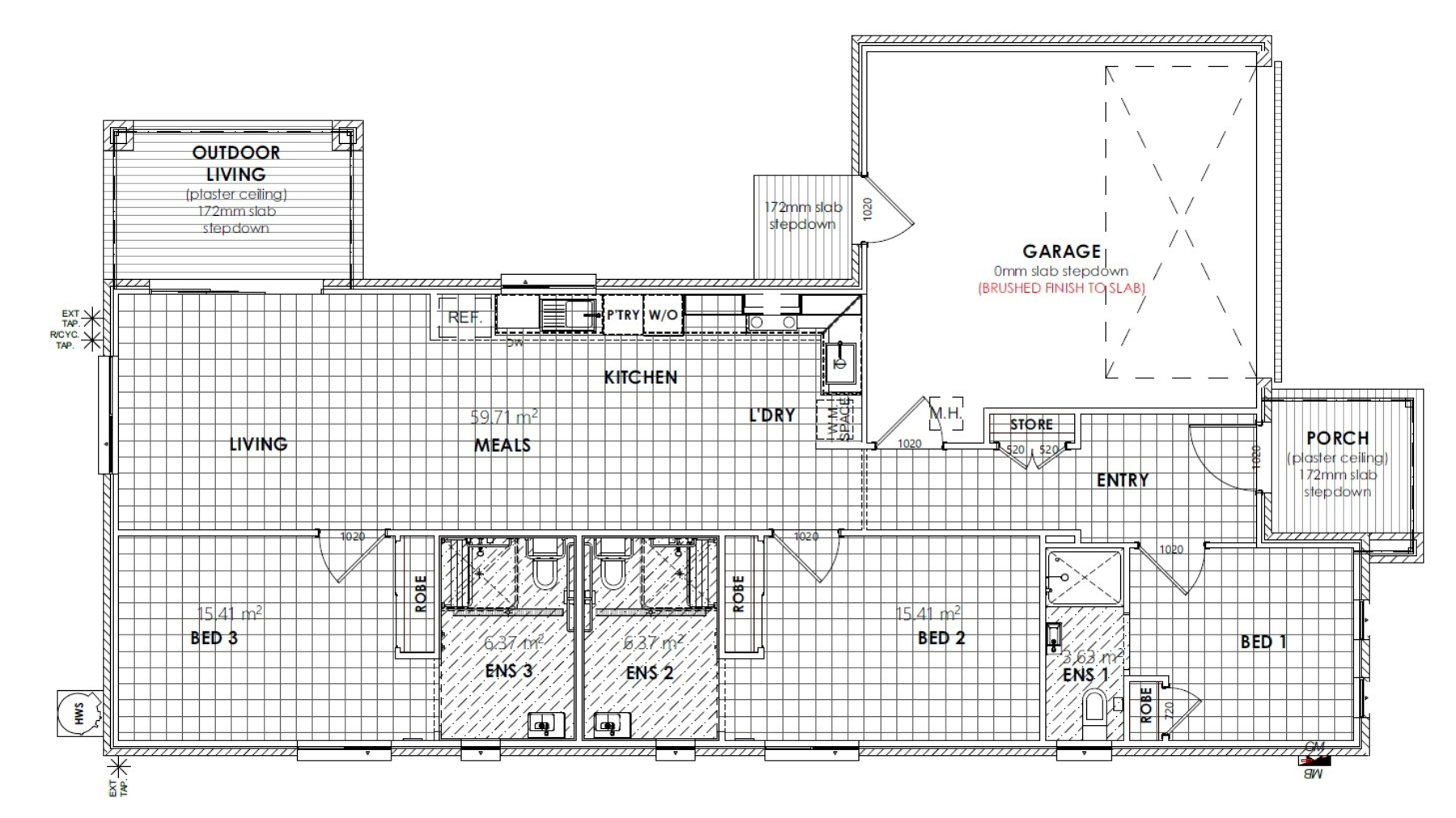 SDA HPS 2 Bedroom House plus OOATarneit, Vic 230 — Floorplan 1