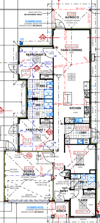 3 BR Beachside High Physical Support Home with OOA Room – Jindalee — Floorplan 1