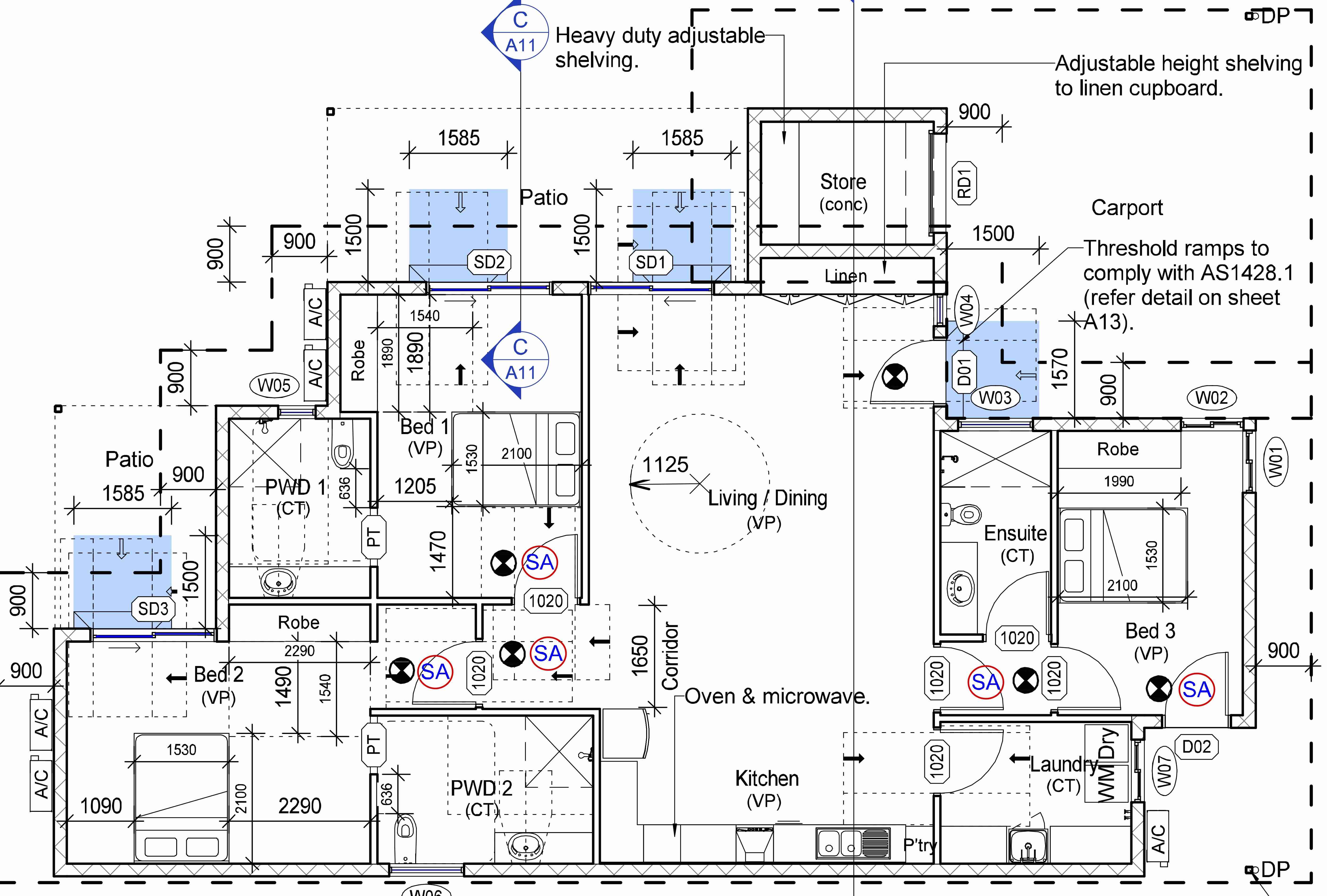 Vibrant community living in newly built Specialist Disability Accommodation (SDA) in East Side, Alice Springs — Floorplan 1