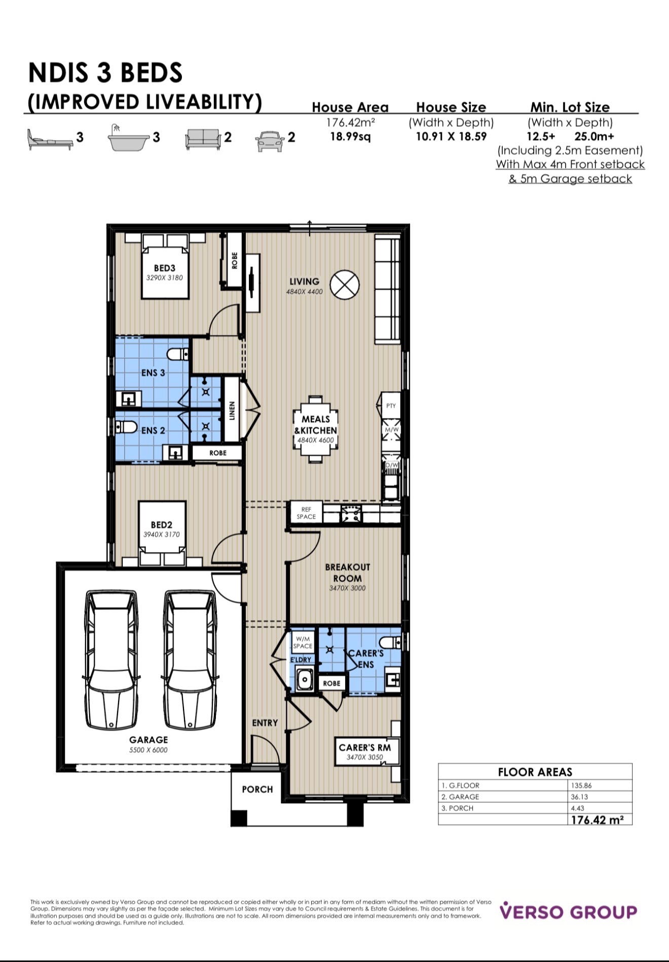 Spacious SDA IL Home in Werribee- 2 Participant Bedrooms with ensuite + 1 OOA — Floorplan 1