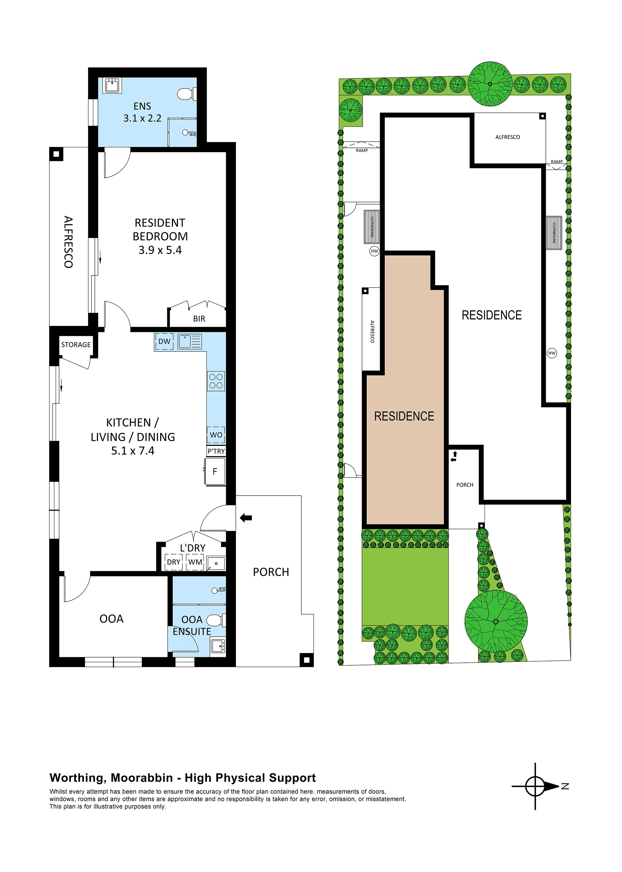 Live on Your Own in Connected Moorabbin 1 Bedroom HPS Villa (+OOA) — Floorplan 1