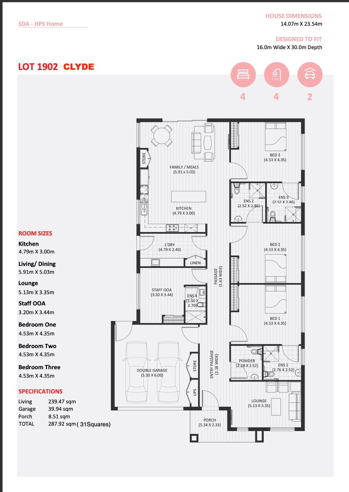 Pretty in Pink SIL House — Floorplan 1