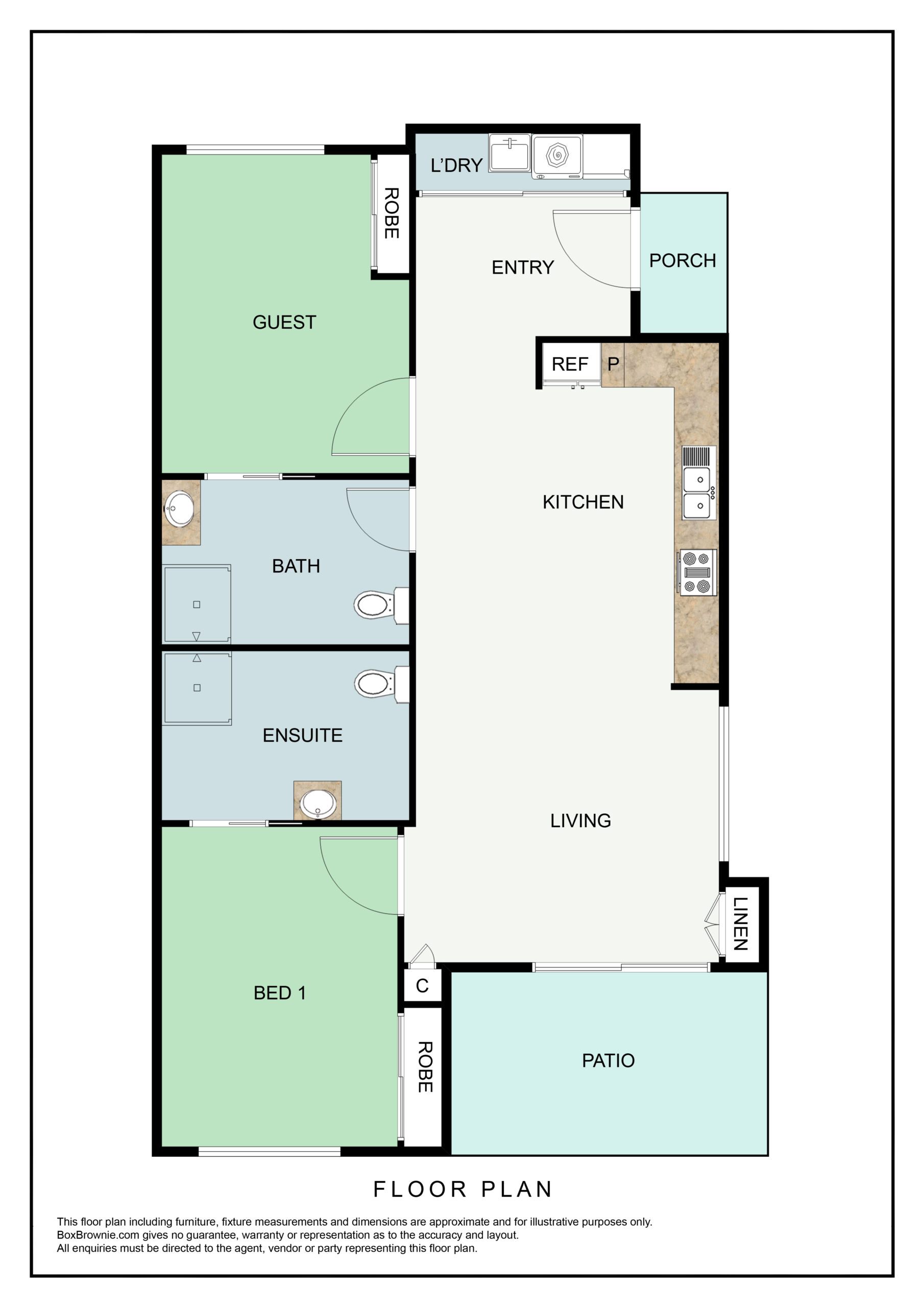 2 Bedroom Apartments, Rockhampton — Floorplan 1